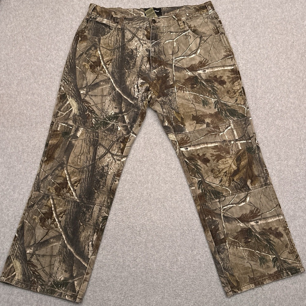Realtree AP‎ Camo Double Knee Jeans Men's 36x28* Hunting Hiking 100% Cotton